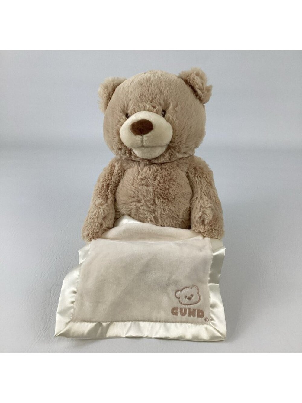 GUND Peek A Boo Teddy Bear 14" Plush Talking Sound Stuffed Toy Baby Toddler